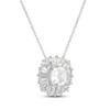 Thumbnail Image 2 of Cushion-Cut White Lab-Created Sapphire Starburst Frame Necklace Sterling Silver 18"