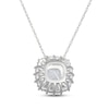 Thumbnail Image 3 of Cushion-Cut White Lab-Created Sapphire Starburst Frame Necklace Sterling Silver 18"