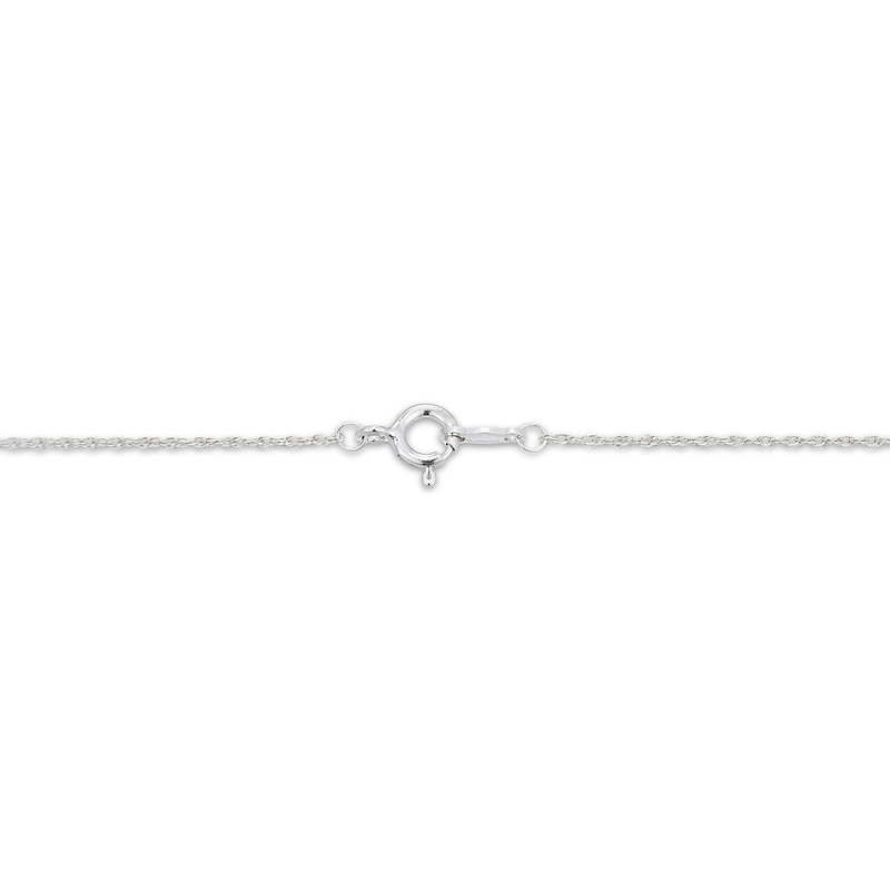 Main Image 4 of Cushion-Cut White Lab-Created Sapphire Starburst Frame Necklace Sterling Silver 18"