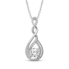 Thumbnail Image 1 of White Lab-Created Sapphire Twist Frame Drop Necklace Sterling Silver 18"
