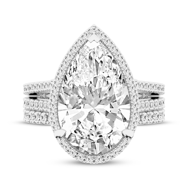 Main Image 4 of Adore Lab-Grown Diamonds Pear-Shaped Halo Bridal Set 8-1/3 ct tw 14K White Gold