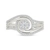 Thumbnail Image 4 of Multi-Diamond Swirl Halo Fashion Ring 1/3 ct tw Sterling Silver