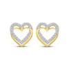 Thumbnail Image 2 of Diamond Overlapping Heart Frame Stud Earrings 1/4 ct tw 10K Yellow Gold