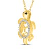 Thumbnail Image 2 of Black & White Diamond Turtle Necklace 1/15 ct tw 24K Yellow Gold Vermeil Sterling Silver 18"