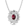 Thumbnail Image 3 of Lab-Created Ruby & White Lab-Created Sapphire Starburst Halo Necklace Sterling Silver 18"