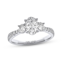 THE LEO Legacy Lab-Grown Diamond Oval-Cut Three-Stone Engagement Ring 1-1/2 ct tw 14K White Gold