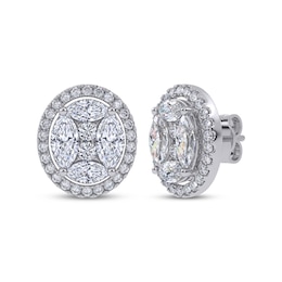 KAY Lab-Grown Diamonds Marquise & Round-Cut Oval-Shaped Stud Earrings 6 ct tw 14K White Gold
