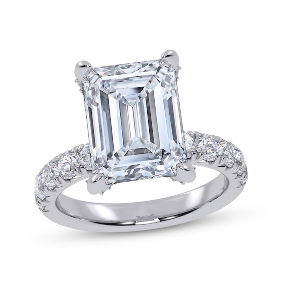 Adore Lab-Grown Diamonds Certified Emerald-Cut Engagement Ring 6 ct tw 14K White Gold