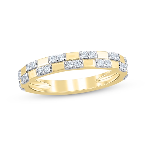 Adore Diamond Two-Row Stackable Anniversary Ring 1/4 ct tw 14K Yellow Gold