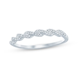 Adore Diamond Twist Stackable Anniversary Ring 1/20 ct tw 10K White Gold