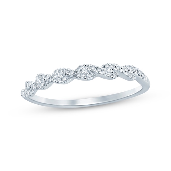 Adore Diamond Twist Stackable Anniversary Ring 1/20 ct tw 10K White Gold