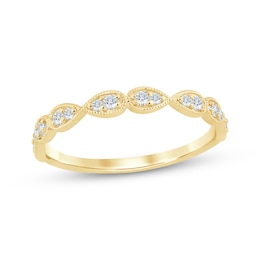 Adore Diamond Teardrop Stackable Anniversary Ring 1/6 ct tw 10K Yellow Gold