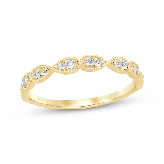 Adore Diamond Teardrop Stackable Anniversary Ring 1/6 ct tw 10K Yellow Gold