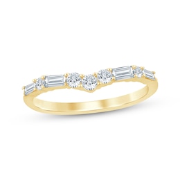 Adore Lab-Grown Diamonds Baguette & Round-Cut Contour Band 1/3 ct tw 14K Yellow Gold