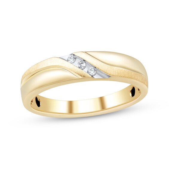 Adore Men's Diamond Wedding Band 1/20 ct tw 10K Yellow Gold