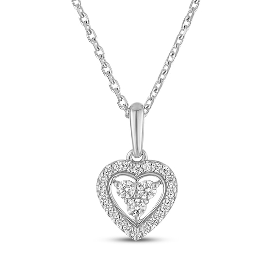 Diamond Heart Necklace 1/6 ct tw Sterling Silver 18"