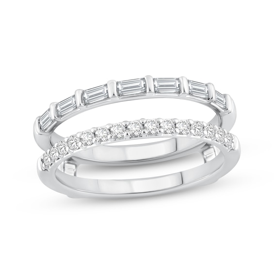 Adore Lab-Grown Diamonds Round & Baguette-Cut Enhancer Ring 1/2 ct tw 14K White Gold