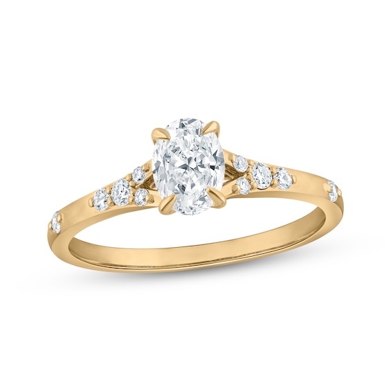 Adore Lab-Grown Diamonds Certified Oval-Cut Ring 5/8 ct tw 14K Yellow Gold