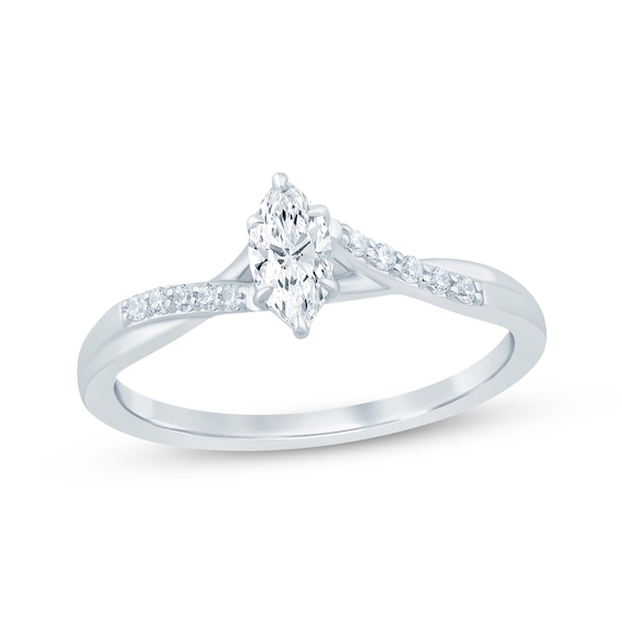 Adore Marquise-Cut Diamond Engagement Ring 3/8 ct tw 14K White Gold