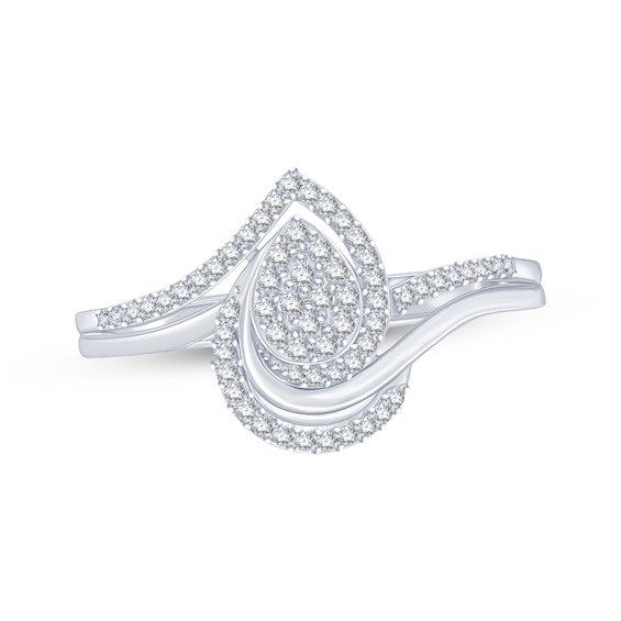 Multi-Diamond Swirl Fashion Ring 1/5 ct tw Sterling Silver
