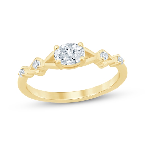 Adore Lab-Grown Diamonds Certified Oval-Cut Engagement Ring 3/8 ct tw 14K Yellow Gold