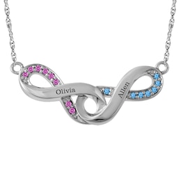 Birthstone Infinity Couple's Necklace