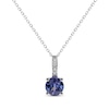 Thumbnail Image 1 of Tanzanite & Diamond Round-Cut Necklace 1/20 ct tw Sterling Silver 18"