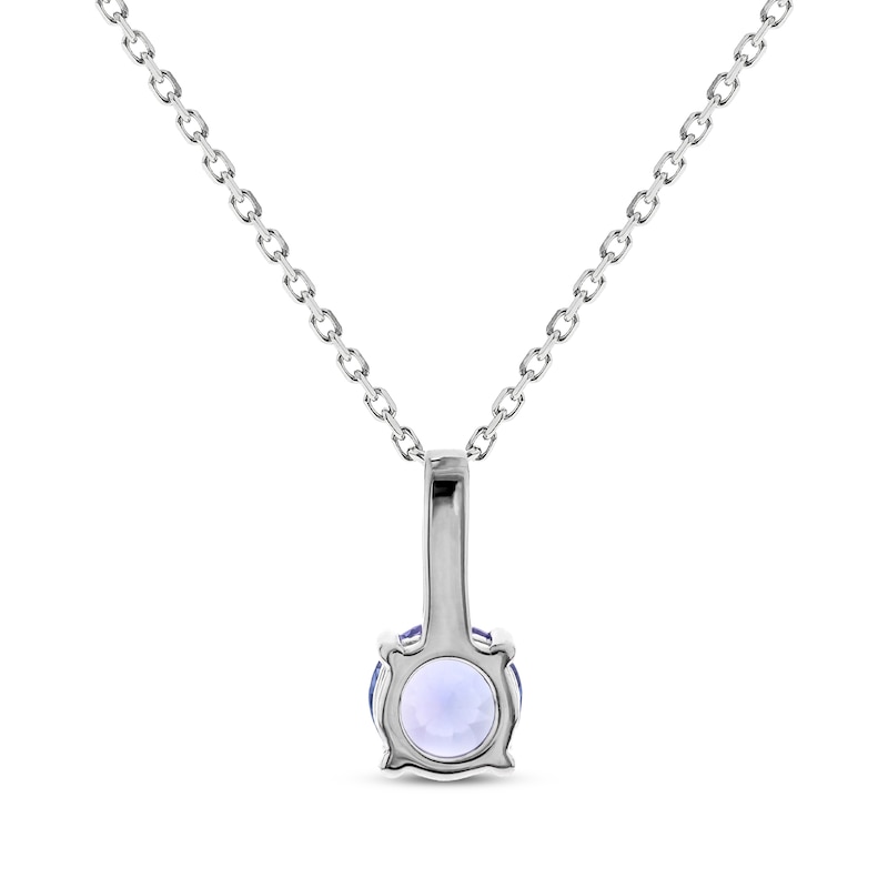 Main Image 2 of Tanzanite & Diamond Round-Cut Necklace 1/20 ct tw Sterling Silver 18"