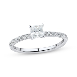 Certified Princess-Cut Diamond Engagement Ring 3/4 ct tw Platinum