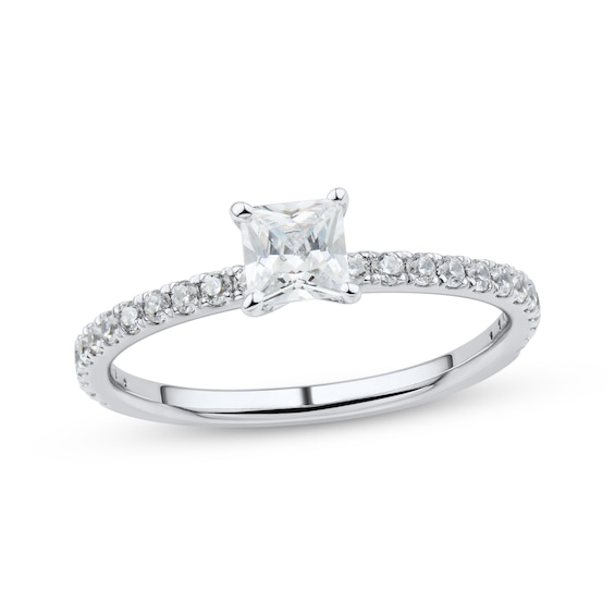 Certified Princess-Cut Diamond Engagement Ring 3/4 ct tw Platinum