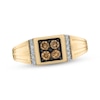 Thumbnail Image 1 of Men's Brown & White Diamond Square Ring 1/2 ct tw 10K Yellow Gold