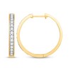 Thumbnail Image 3 of Diamond Hoop Earrings 3/8 ct tw 10K Yellow Gold