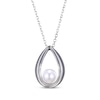 Thumbnail Image 2 of Cultured Pearl Necklace & Stud Earrings Gift Set Sterling Silver