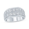 Thumbnail Image 0 of Men's Diamond Two-Row Angled Wedding Band 2 ct tw 10K White Gold