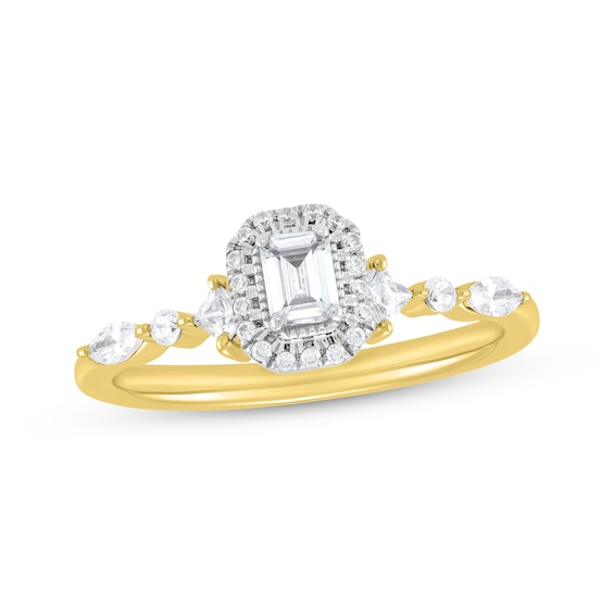 Adore Emerald-Cut Diamond Engagement Ring 1/2 ct tw 14K Two-Tone Gold