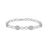 Thumbnail Image 1 of Diamond Cushion-Shaped Link Station Bracelet 1/2 ct tw Sterling Silver 7.25"