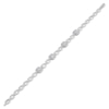 Thumbnail Image 2 of Diamond Cushion-Shaped Link Station Bracelet 1/2 ct tw Sterling Silver 7.25"