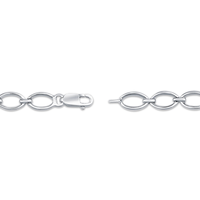 Main Image 3 of Diamond Cushion-Shaped Link Station Bracelet 1/2 ct tw Sterling Silver 7.25"