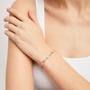 Thumbnail Image 4 of Diamond Cushion-Shaped Link Station Bracelet 1/2 ct tw Sterling Silver 7.25"