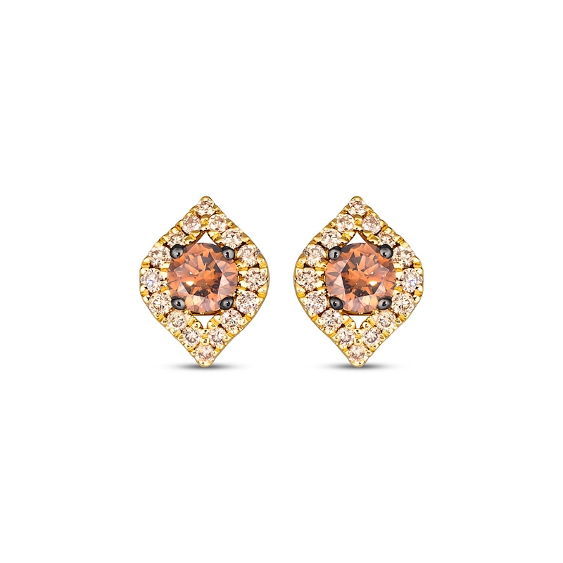 Main Image 2 of Le Vian Diamond Marquise Frame Earrings 1/2 ct tw 14K Honey Gold