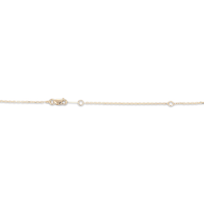 Main Image 4 of Amethyst & Diamond Teardrop Ribbon Necklace 1/15 ct tw 10K Yellow Gold 18"