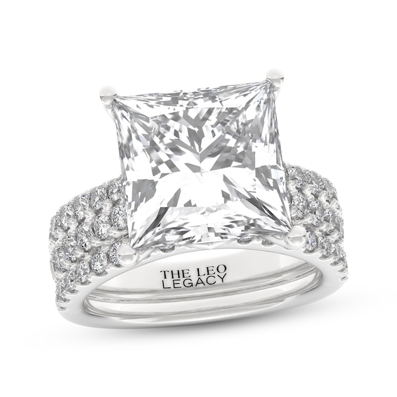 THE LEO Legacy Lab-Grown Diamond Princess-Cut Bridal Set 9-1/4 ct tw 14K White Gold