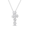 Thumbnail Image 2 of Diamond Cross Necklace 1/4 ct tw 10K White Gold 18"