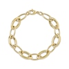 Thumbnail Image 2 of Alternating Oval Link Bracelet 10K Yellow Gold 7.5"