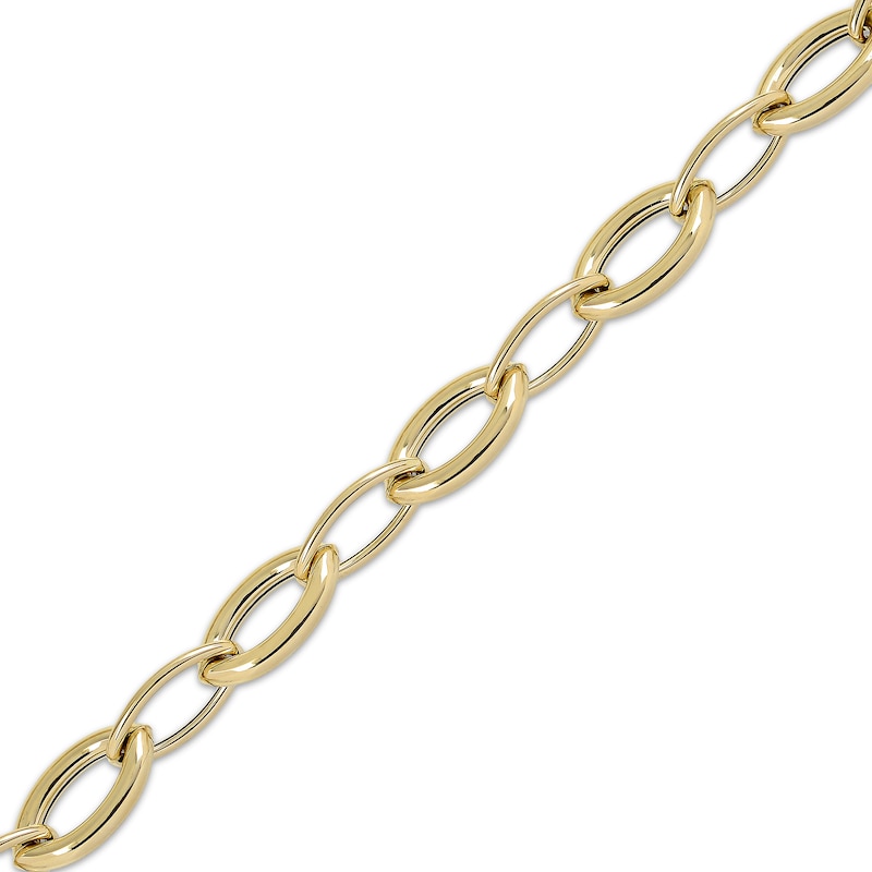 Main Image 3 of Alternating Oval Link Bracelet 10K Yellow Gold 7.5"