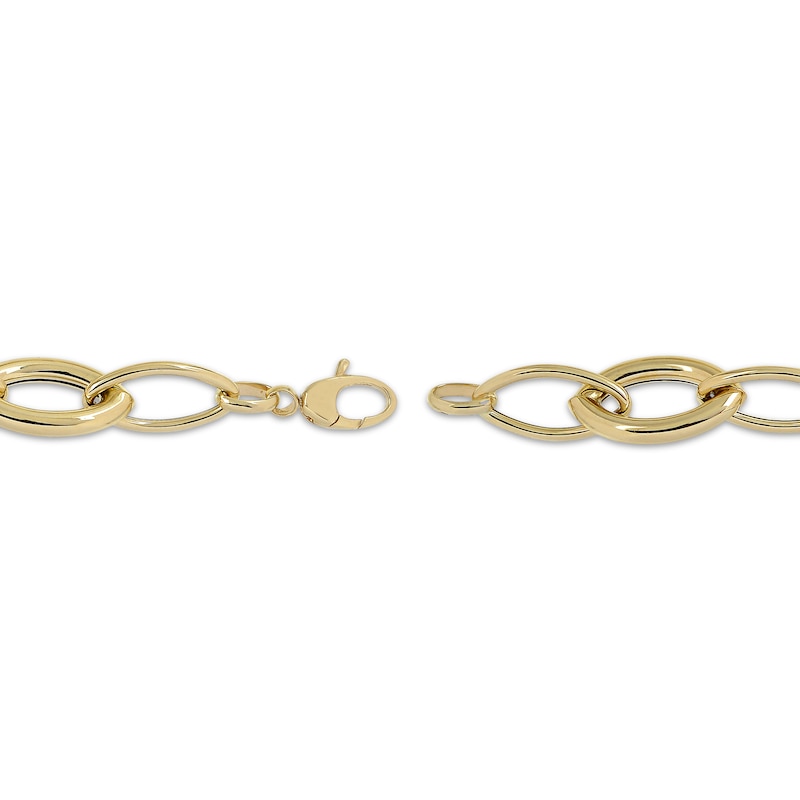 Main Image 4 of Alternating Oval Link Bracelet 10K Yellow Gold 7.5"