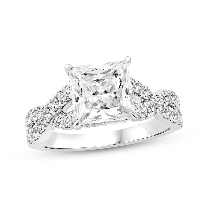 Main Image 1 of Adore Lab-Grown Diamonds Princess-Cut Engagement Ring 4 ct tw 14K White Gold
