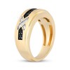 Thumbnail Image 2 of Adore Men's Black & White Diamond "X" Wedding Band 1/3 ct tw 10K Yellow Gold