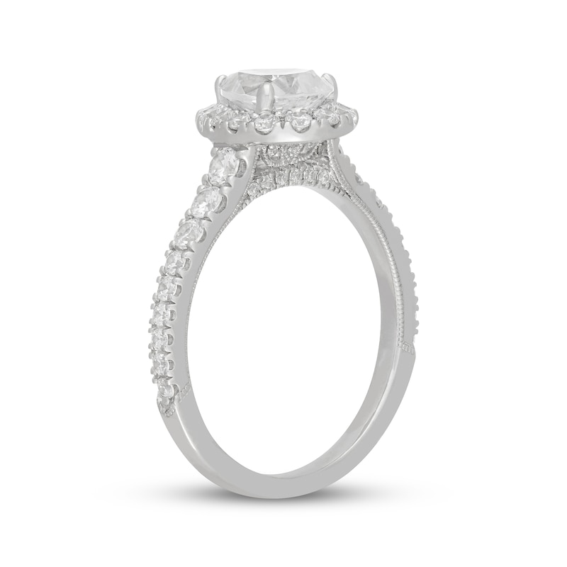 Main Image 5 of Neil Lane Pear-Shaped Diamond Halo Engagement Ring 1-5/8 ct tw 14K White Gold