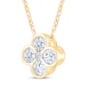 Thumbnail Image 2 of Diamond Clover Necklace 3/8 ct tw 18K Yellow Gold 18"